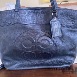 COACH JULIA OP ART Leather TOTE HANDBAG #14967